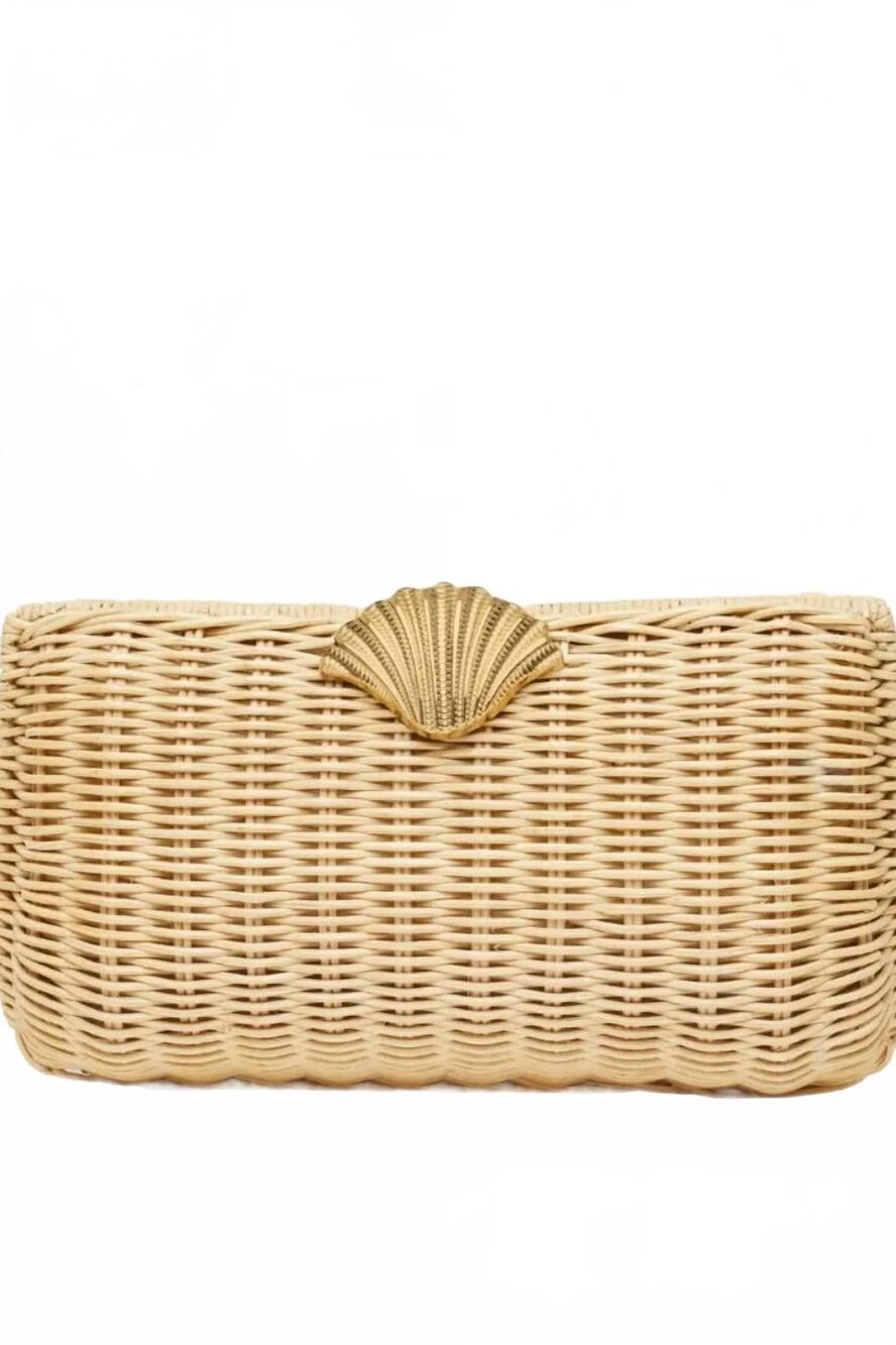 NEW POOLSIDE women's the classica clutch in gold-tone